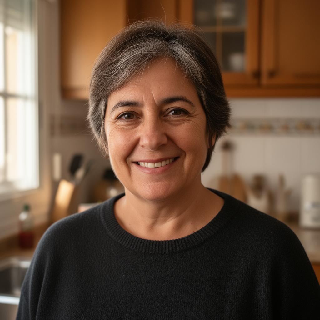 Carmen, propietaria en Palencia, en la cocina de su casa